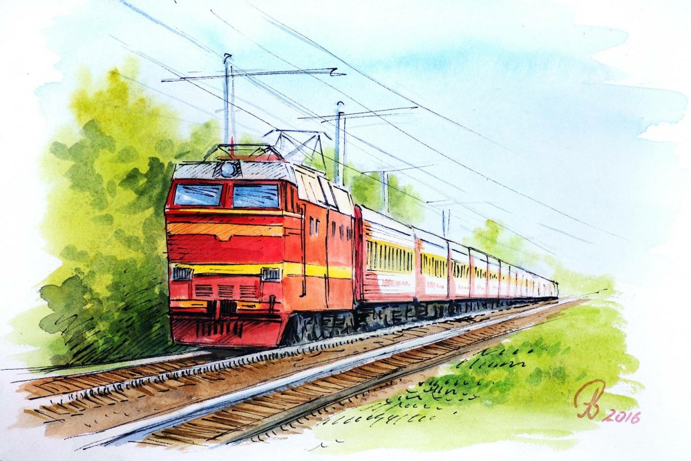 Поезд рисунок