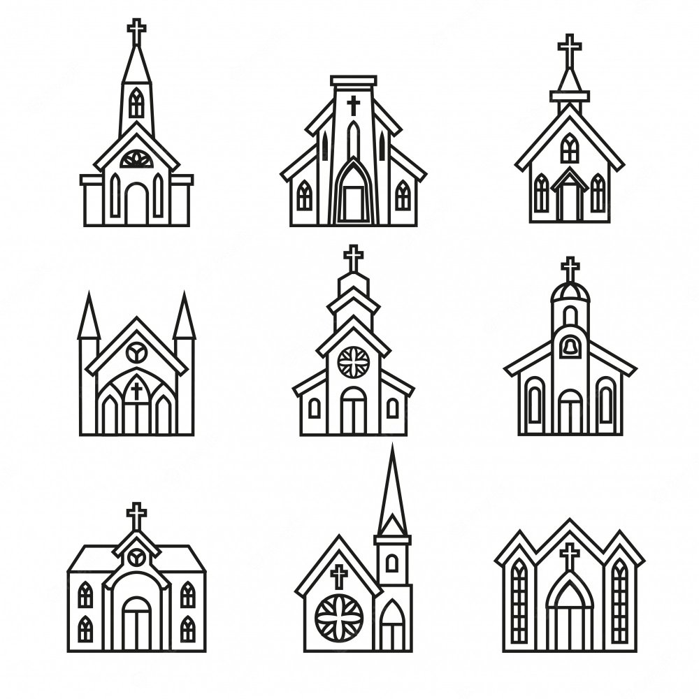 Church vector Black and White