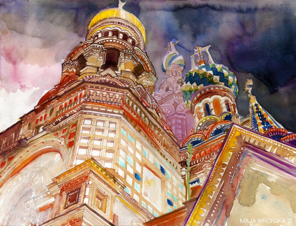 Акварель архитектура Майя Вронская