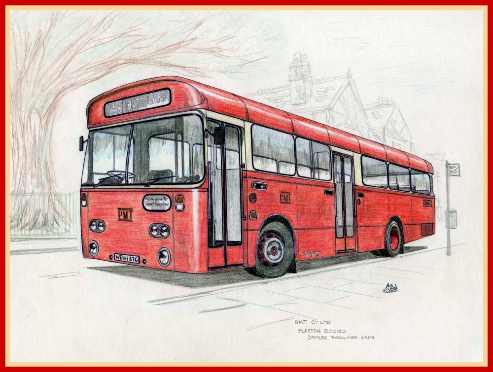 Автобус рисунок карандашом