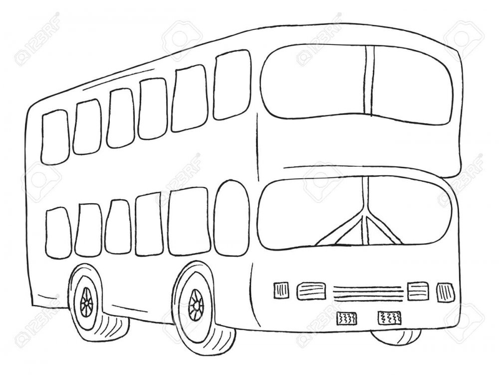 Английский двухэтажный автобус раскраска