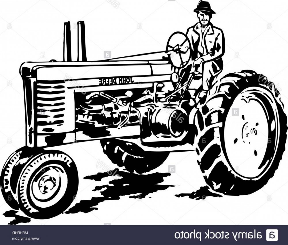 John Deere трактор вектор