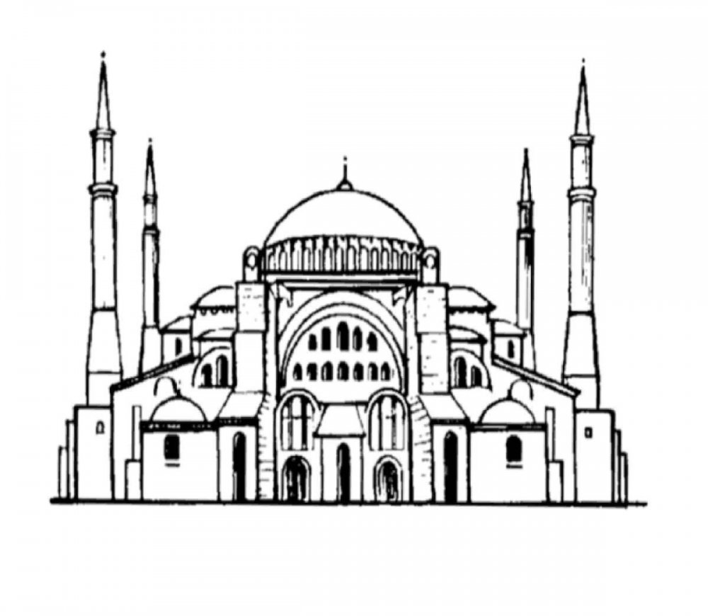 Минарет и мечеть рисунки