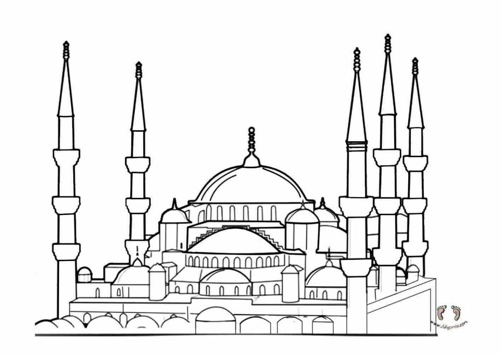 Контурный рисунок Стамбула
