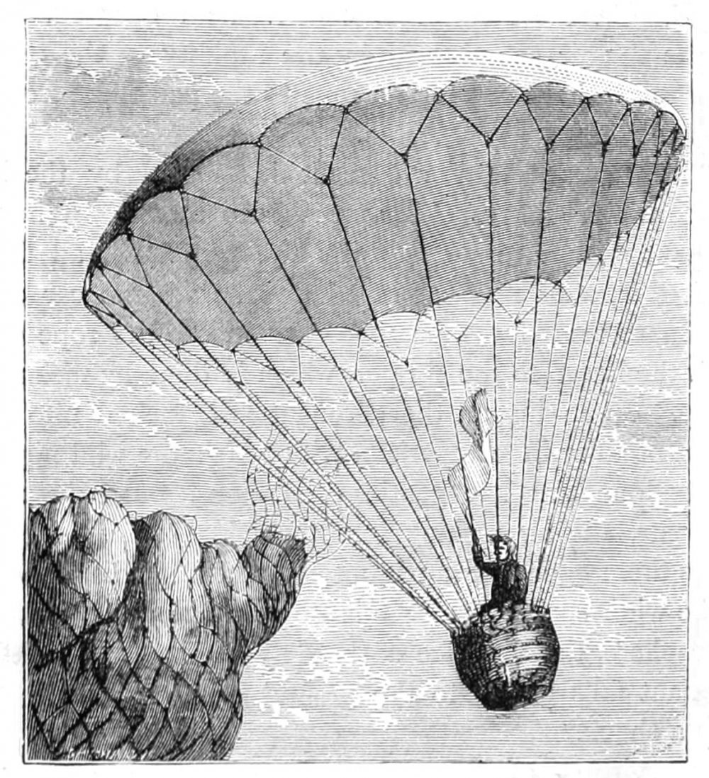 Рисование парашютисты в прыжке