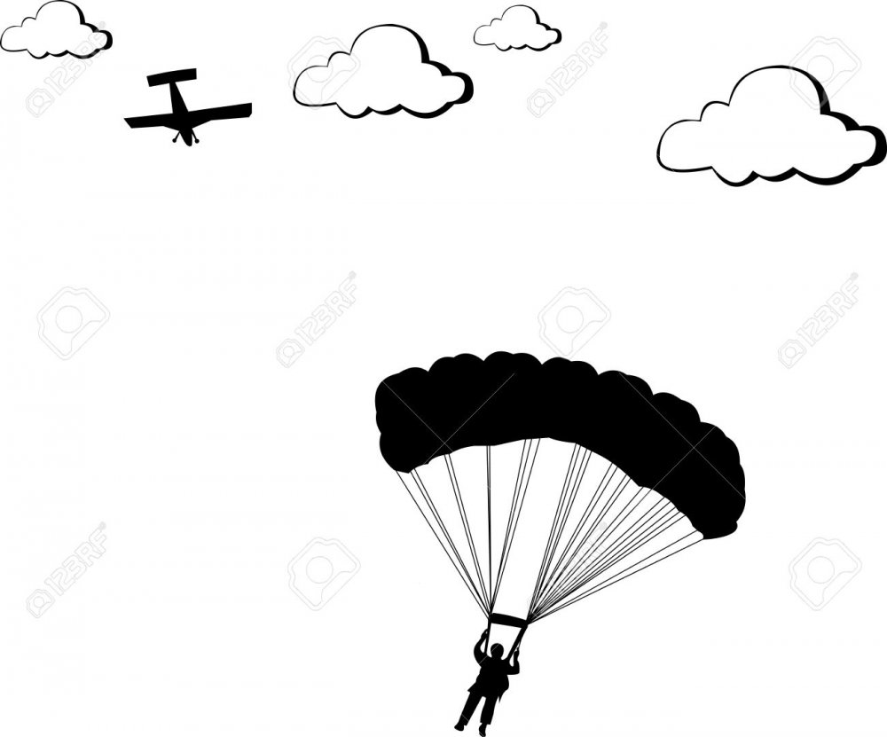 Силуэт парашютиста для детей