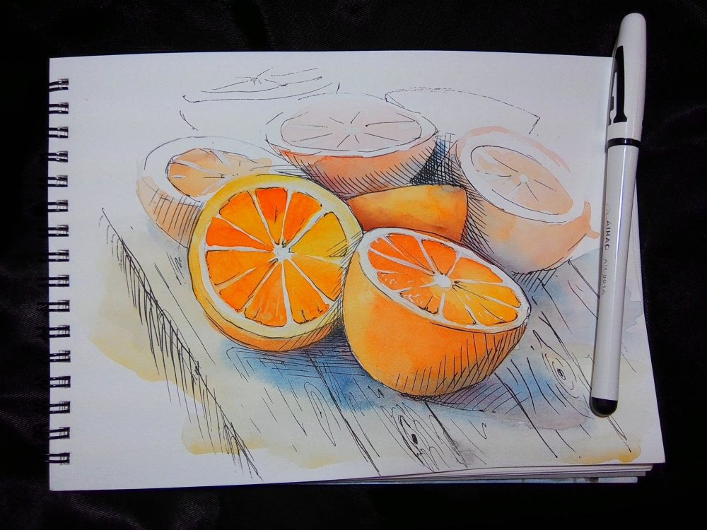 Круто нарисованный апельсин