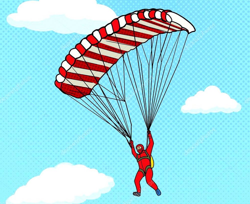 Человек на парашюте арт