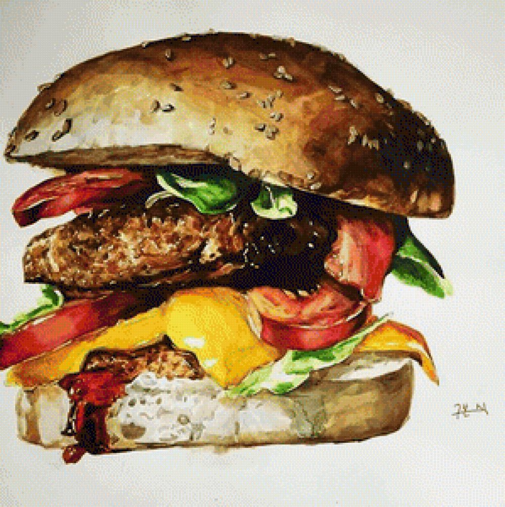 Гамбургер картина маслом