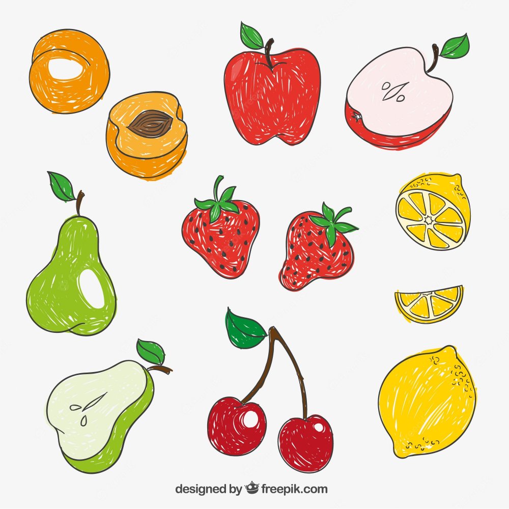 2d фрукты Illustrator