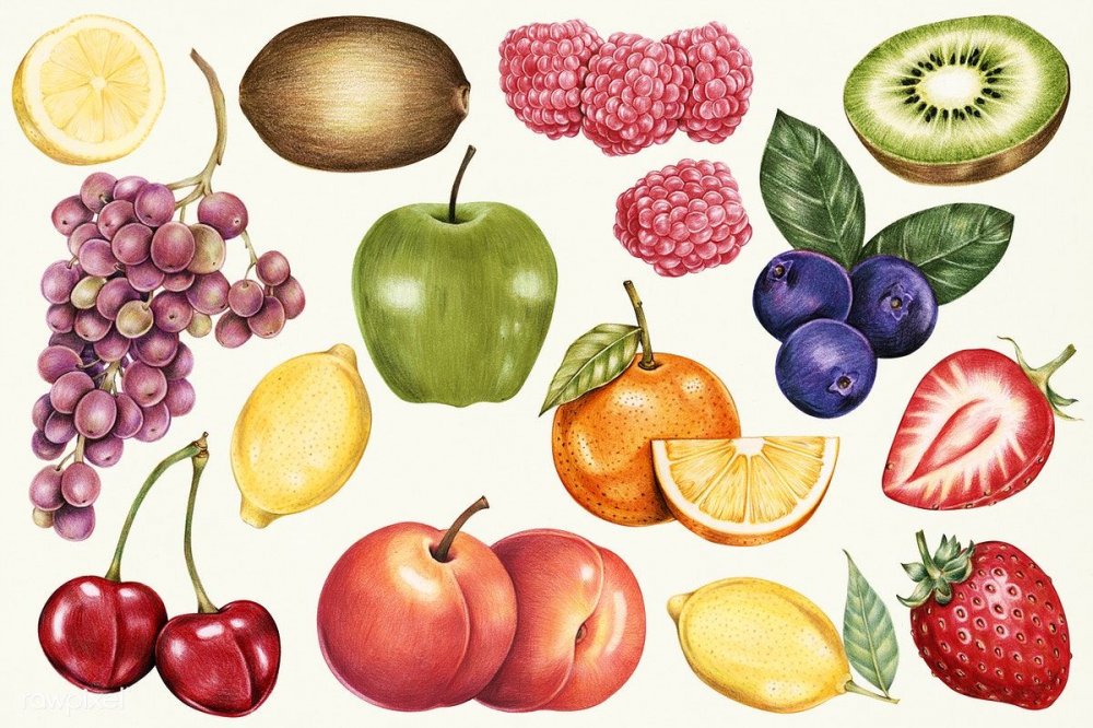 Раскраска Веселые фрукты
