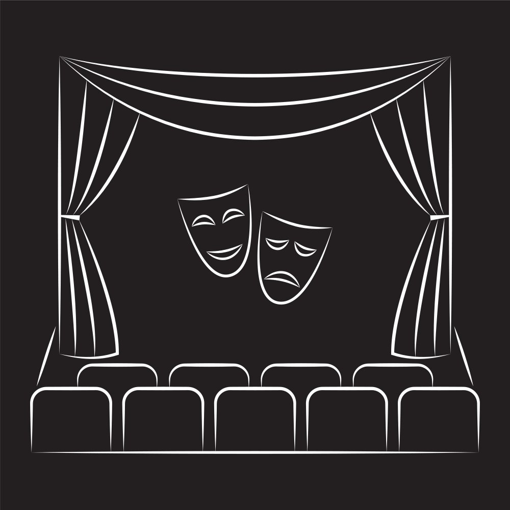 Театральная маска на сцене