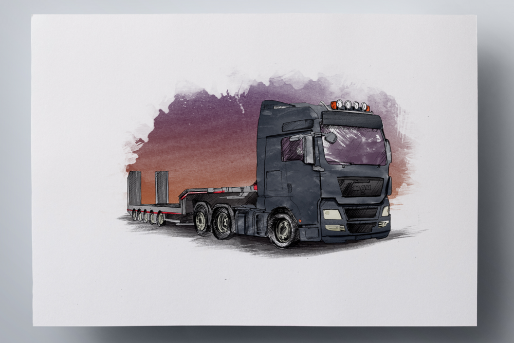 Эскизы рисунков грузовиков