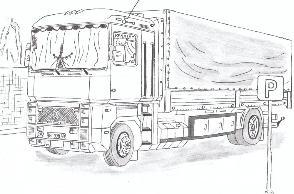 Старый грузовик рисунок