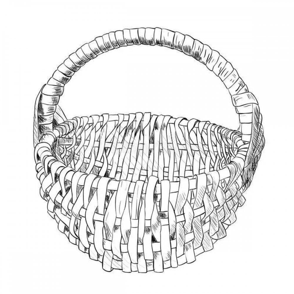 Плетеная корзина рисунок