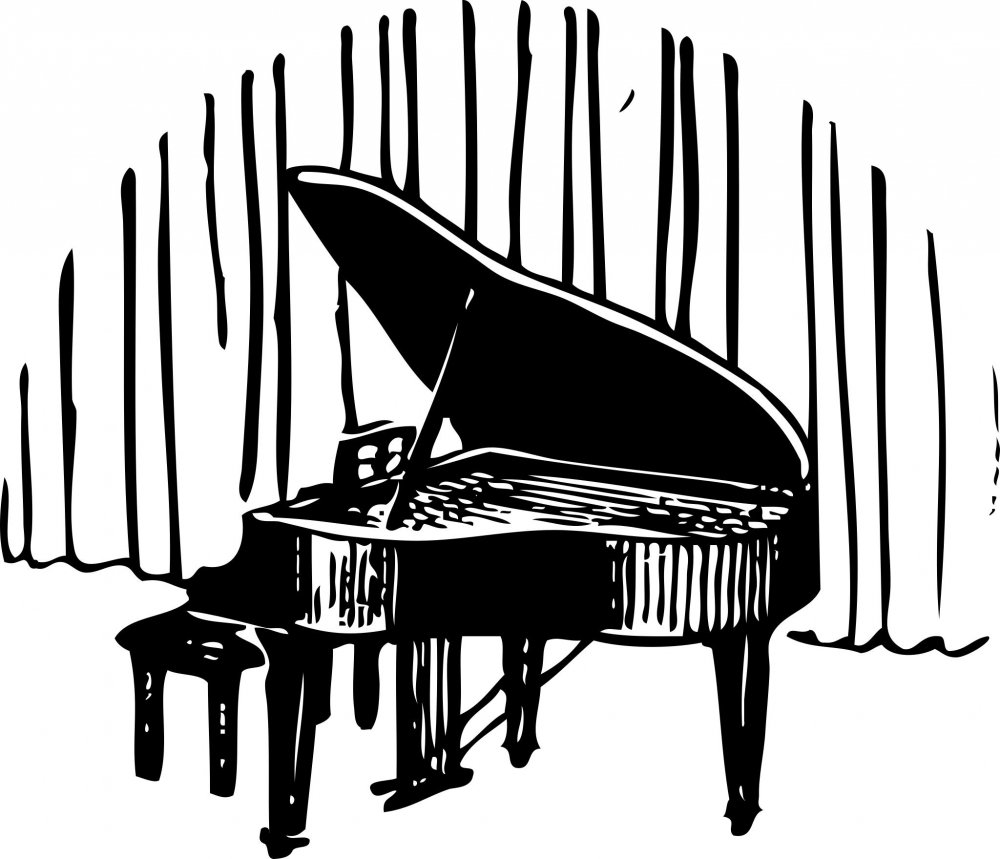 Нарисованное пианино цветное