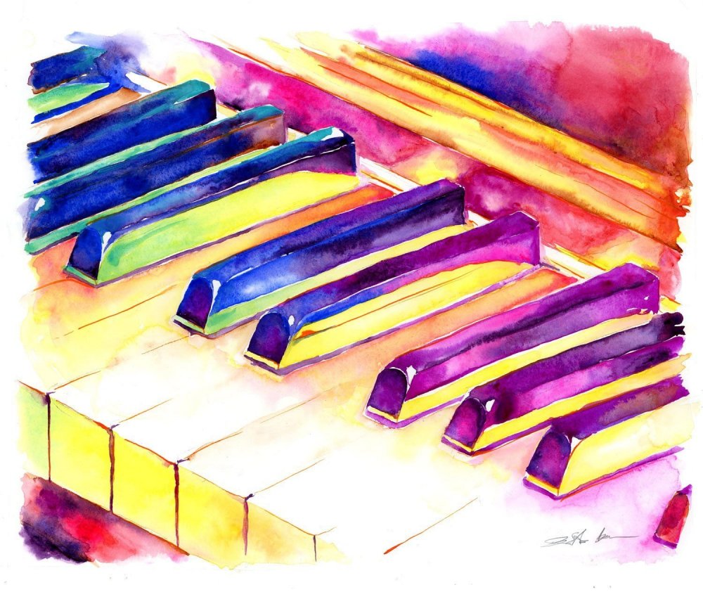 Клавиши фортепиано в живописи