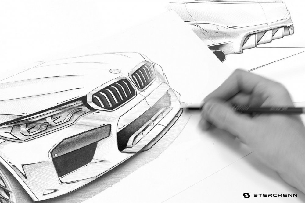 BMW f90 карандашом
