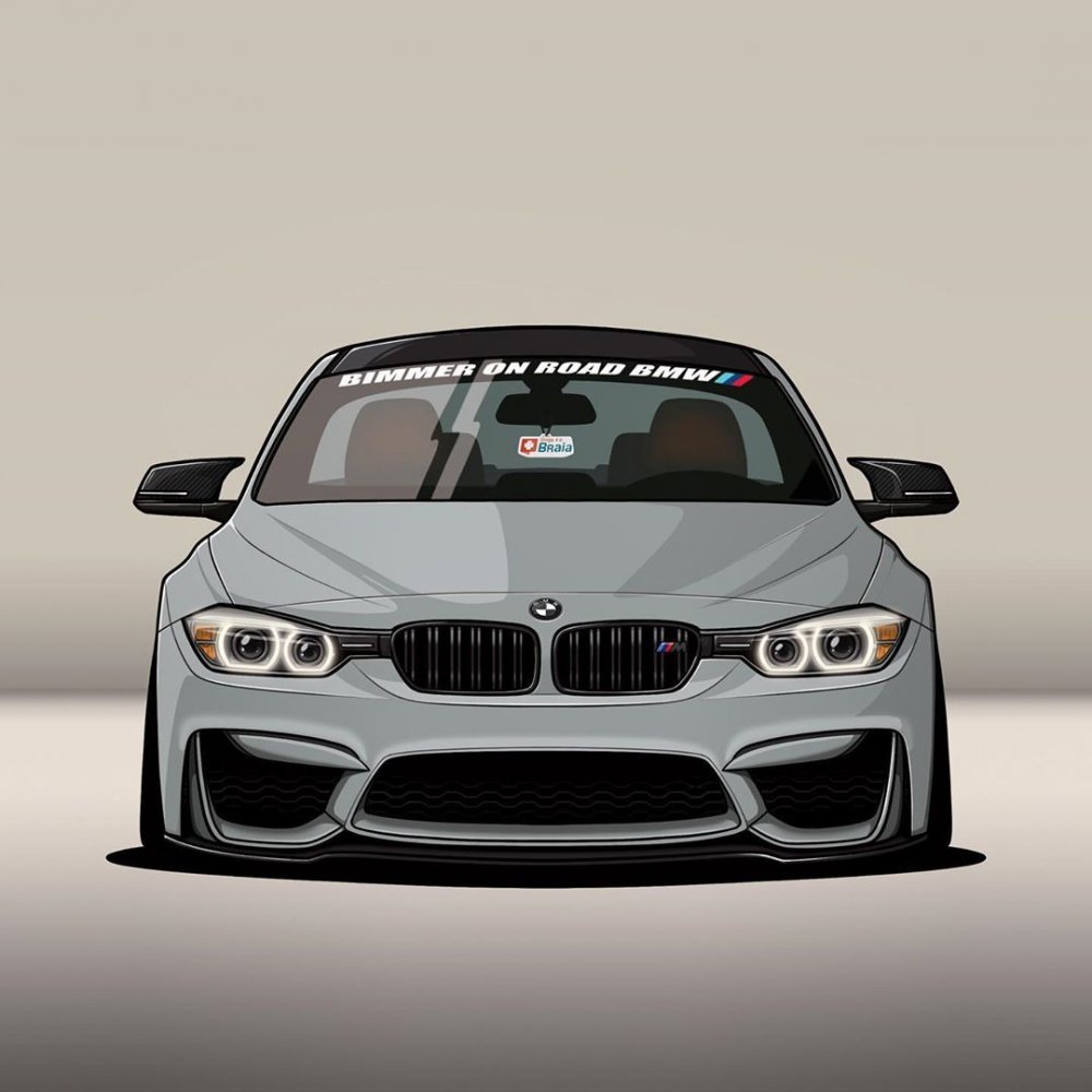 BMW f30 морда рисунок