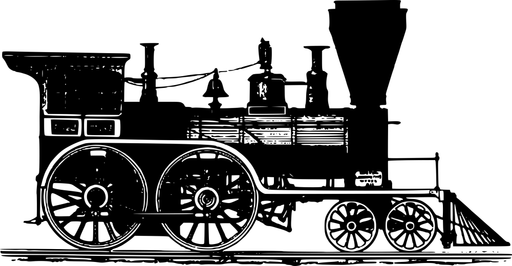 Паровоз вектор 1920 год вид сбоку