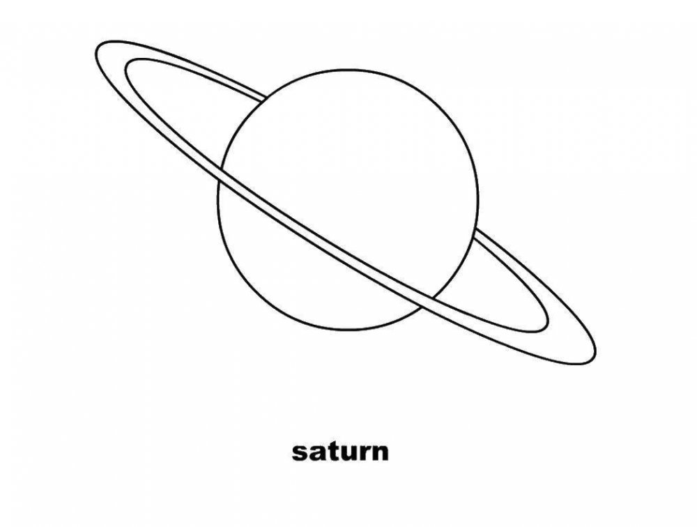 Планеты детям чб Сатурн