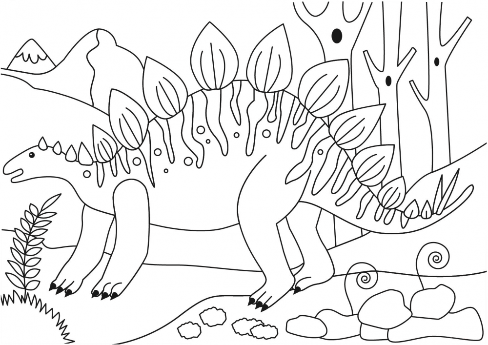 Стегозавр раскраска