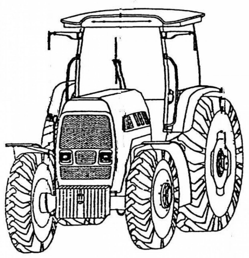 Раскраска трактор John Deere