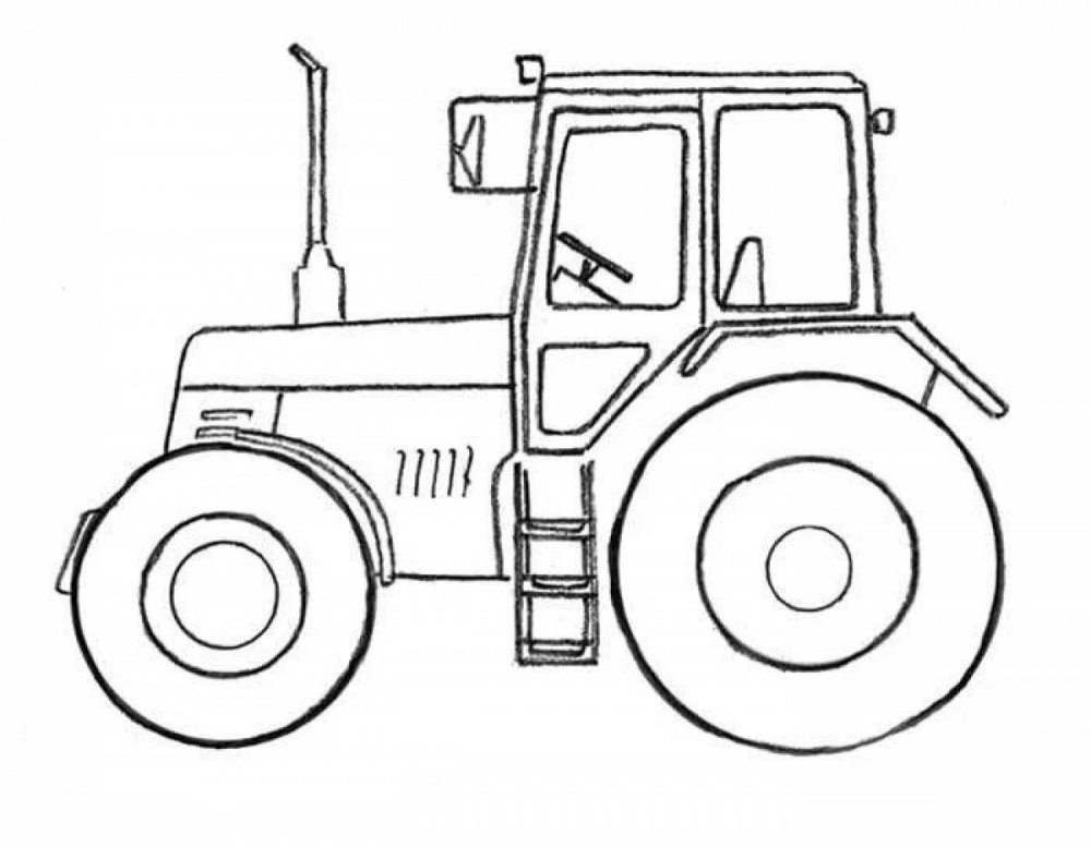 Трактор с прицепом раскраска