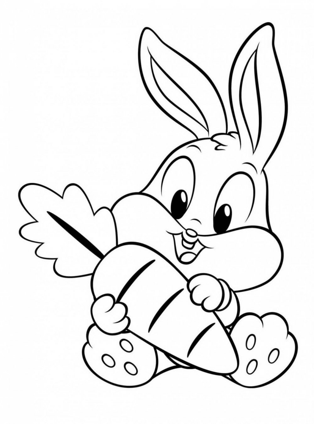Заяц с длинными ушами раскраска