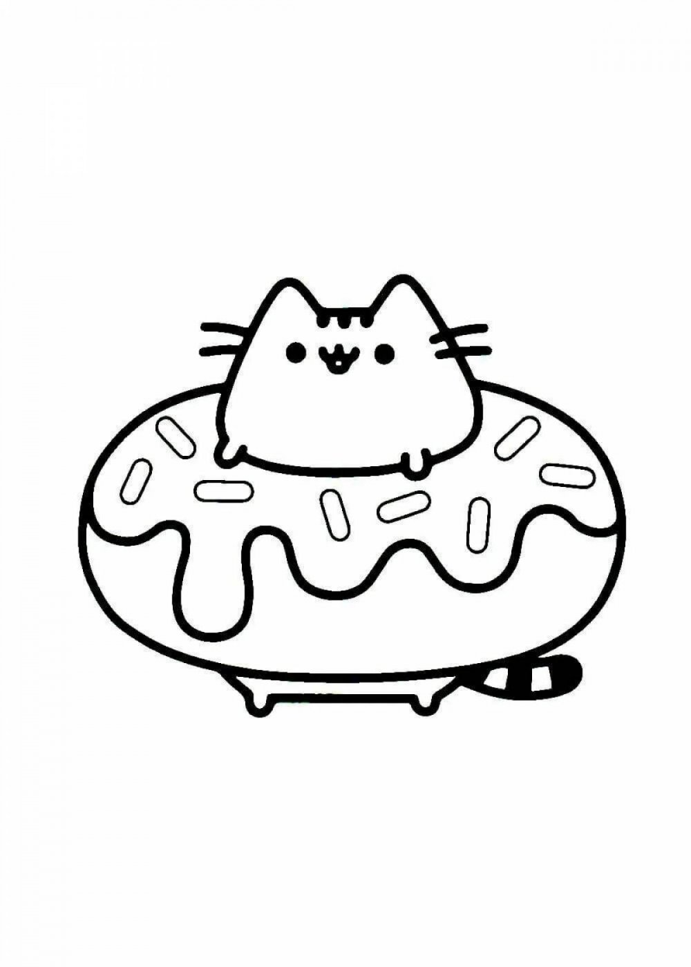 Раскраски котики с едой