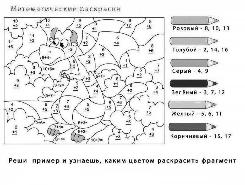 Раскраска математика для дошкольников