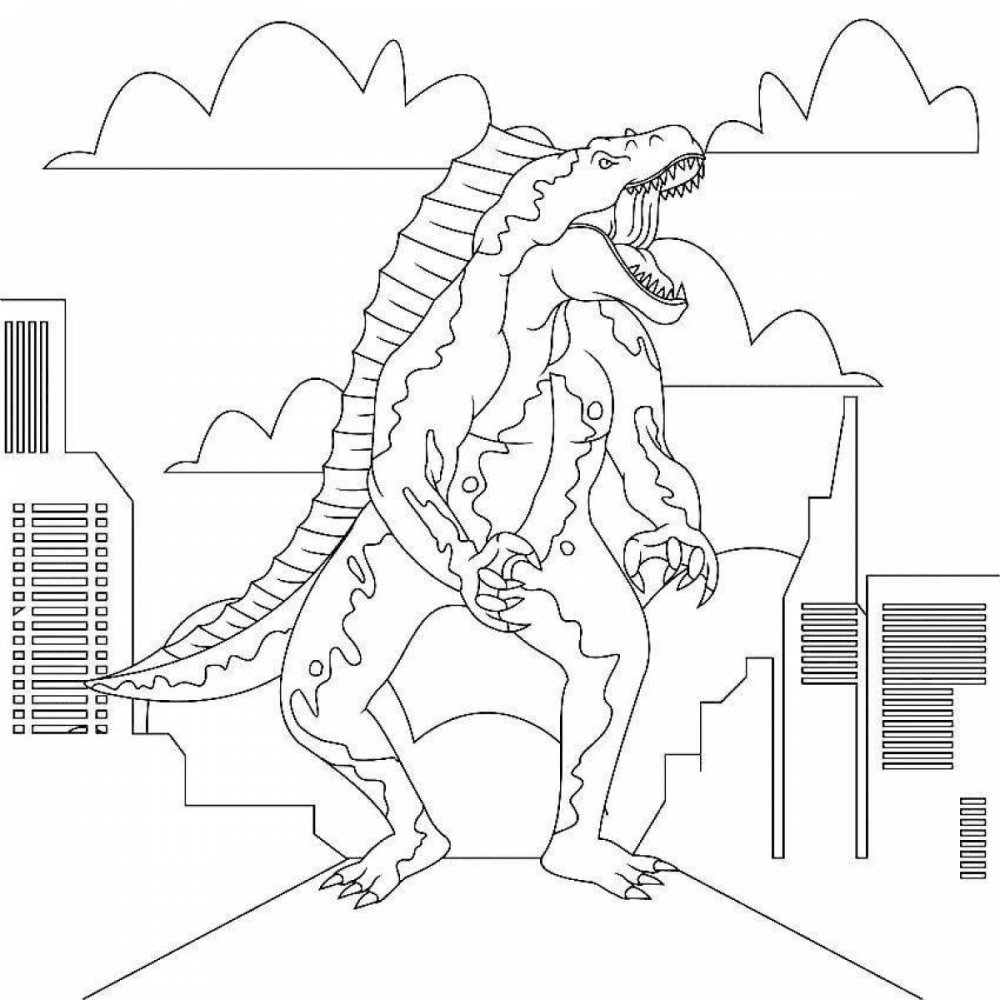 Раскраска для мальчиков Годзилла