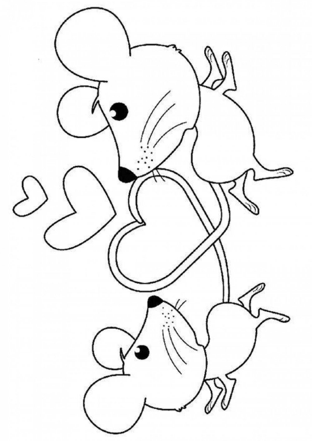 Мышь из сказки Теремок раскраска для детей