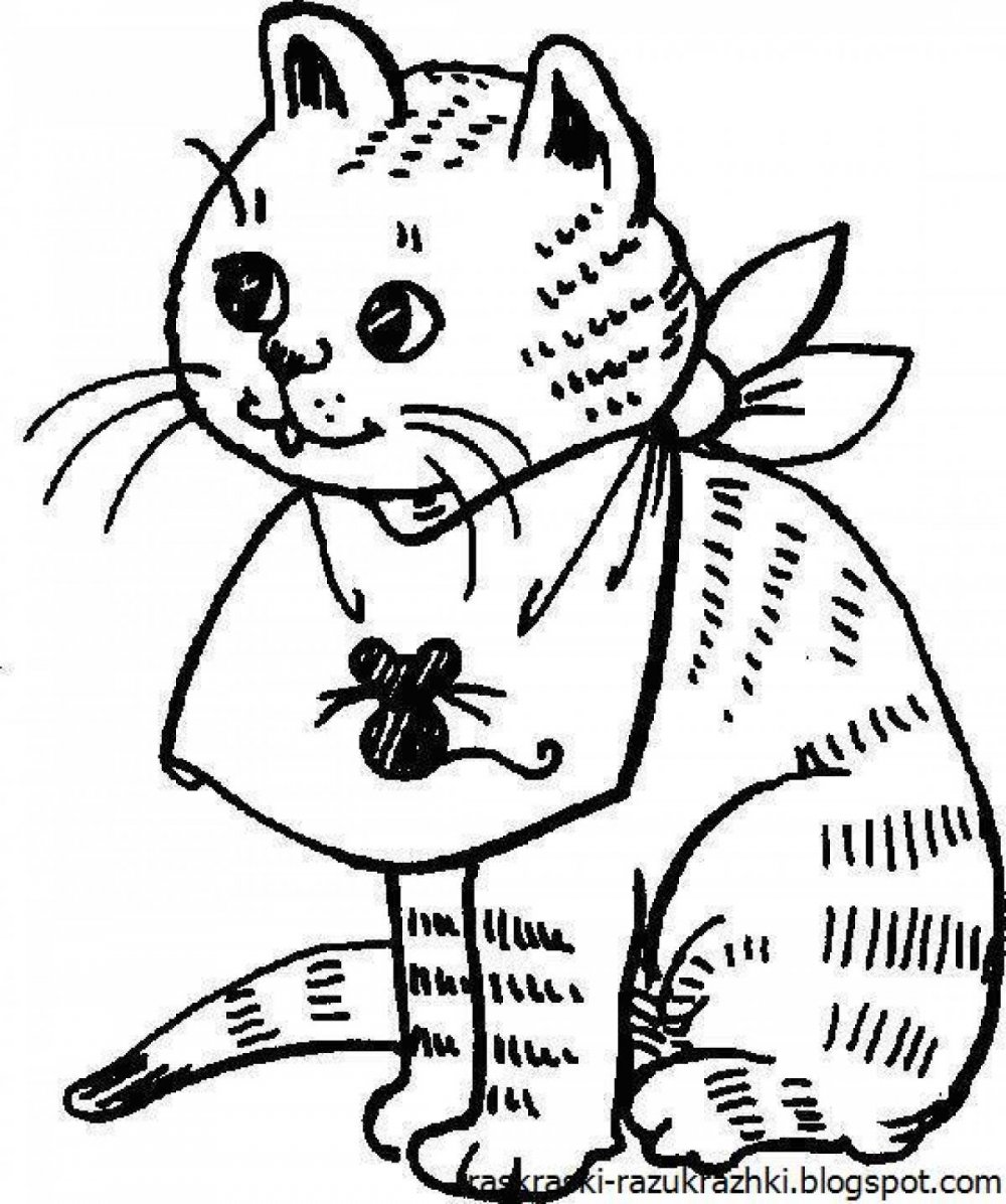 Раскраска котик Басик