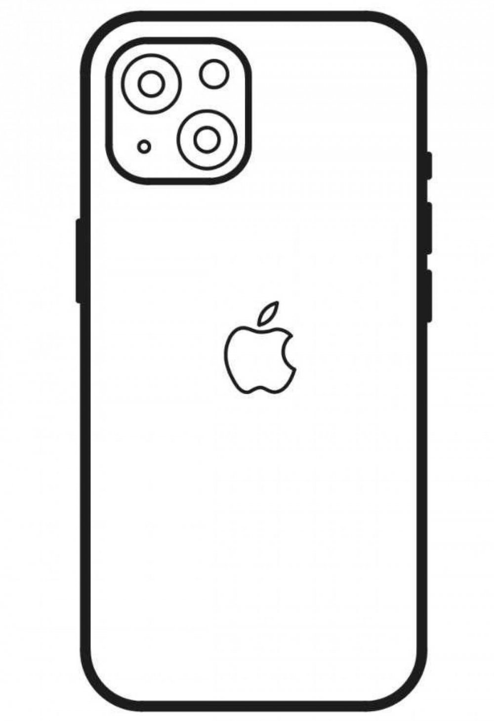 Айфон 13 Промакс сзади и спереди раскраска