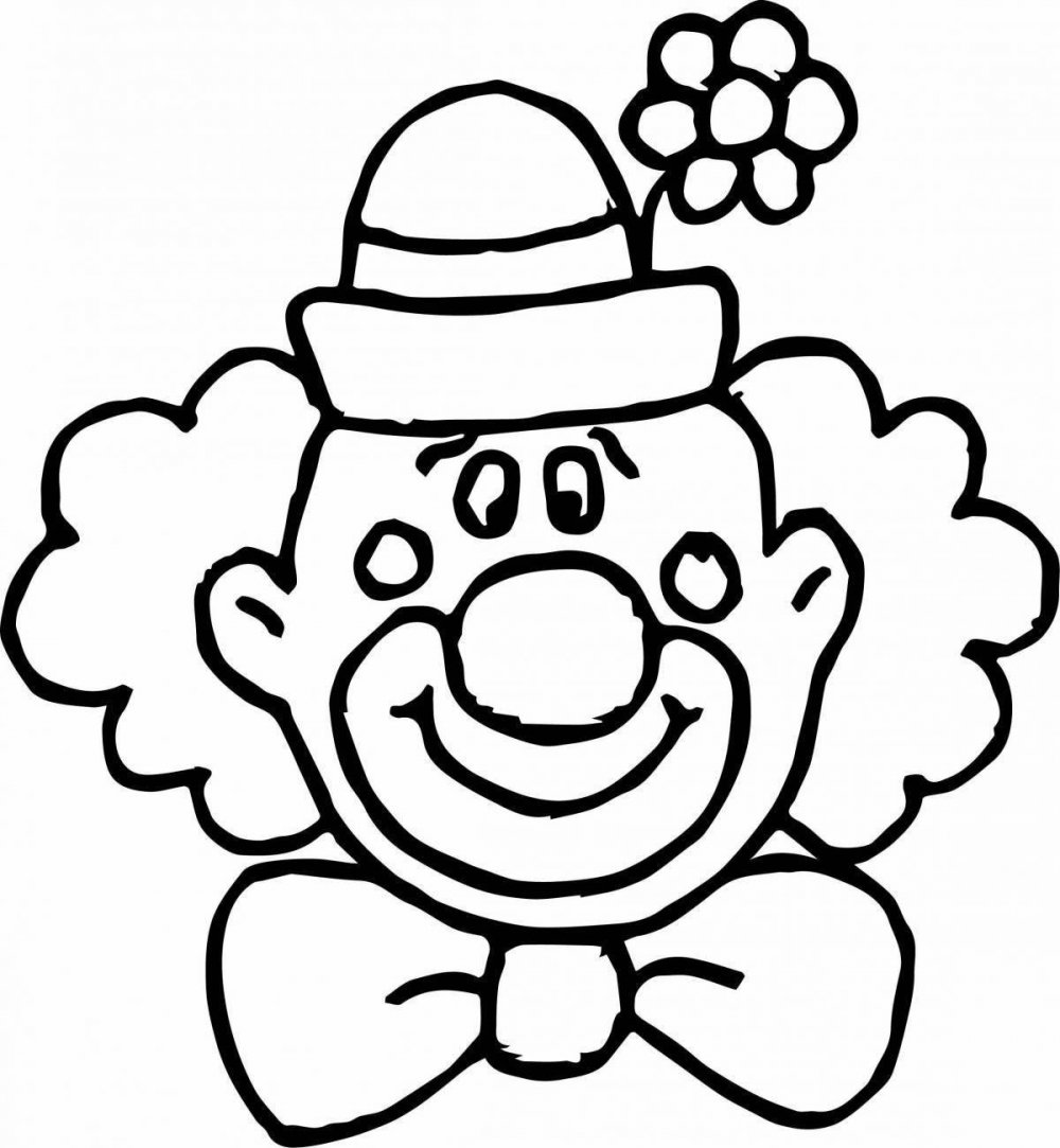 Раскраска клоун для детей 4 лет