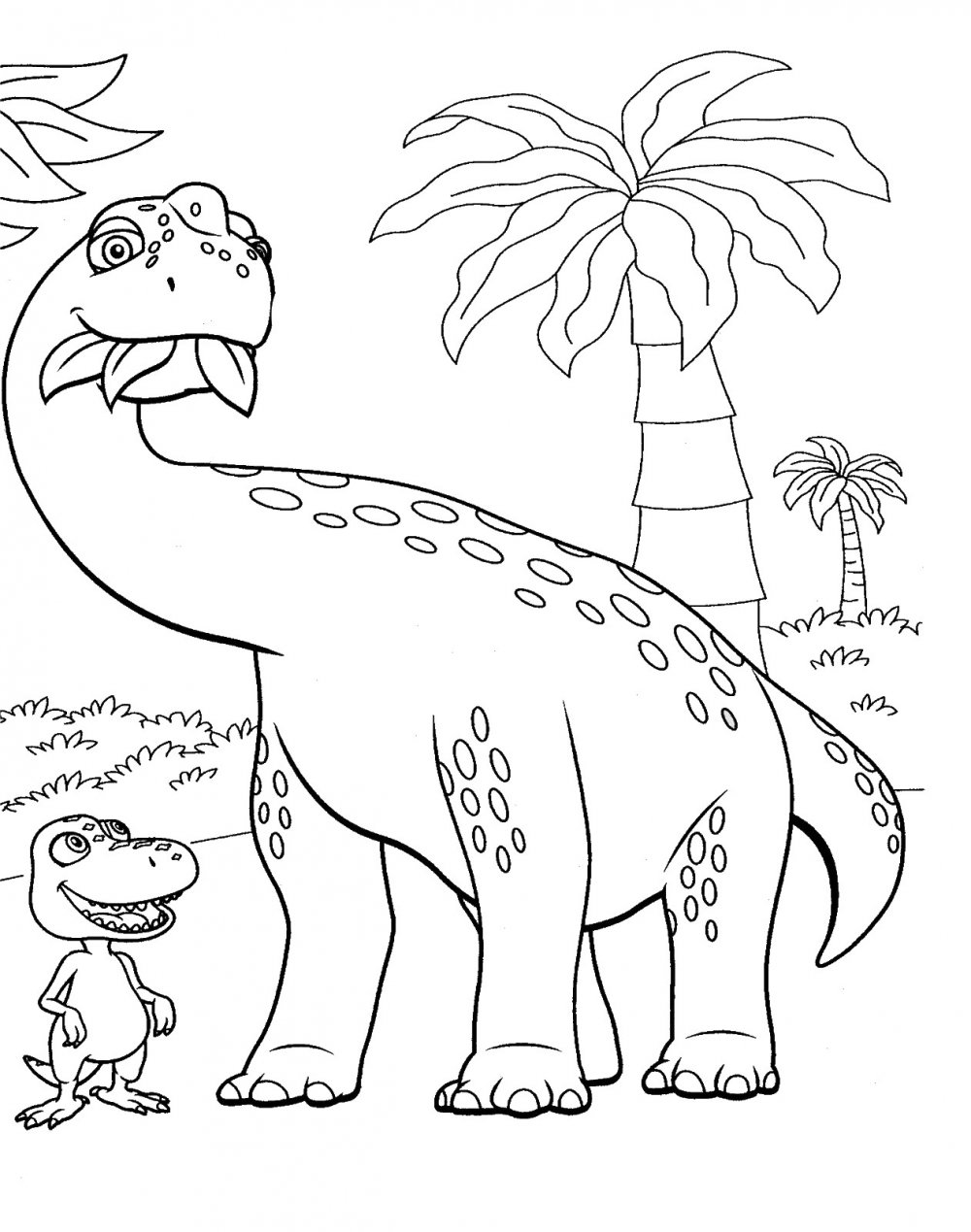 Раскраски динозавры поезд динозавров