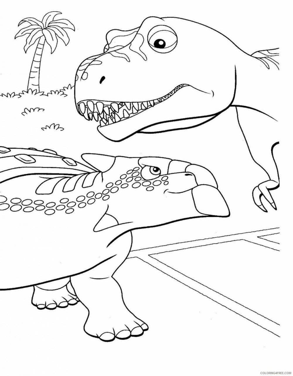 Детские раскраски для малышей турбозавры