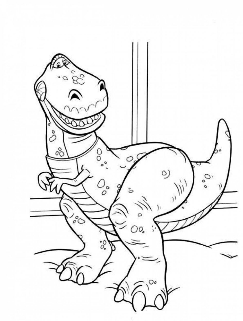 Раскраски для детей Тарбозавр мультфильм