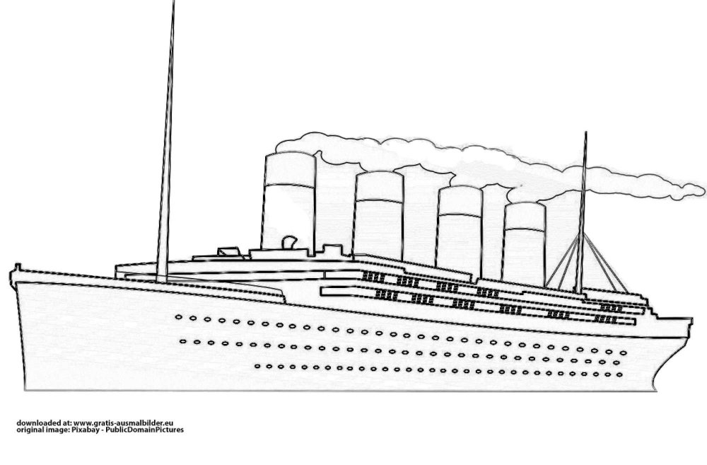 Раскраска Титаник Британик и Олимпик