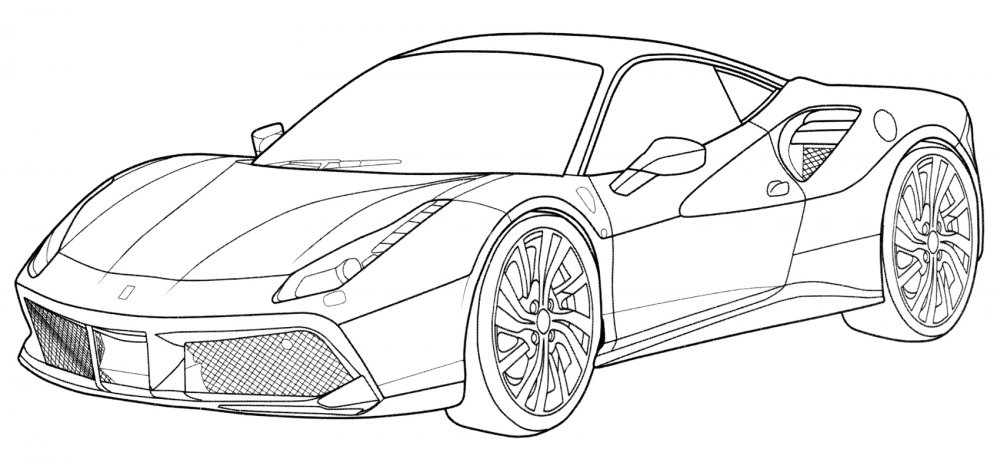 Ferrari f8 раскраска