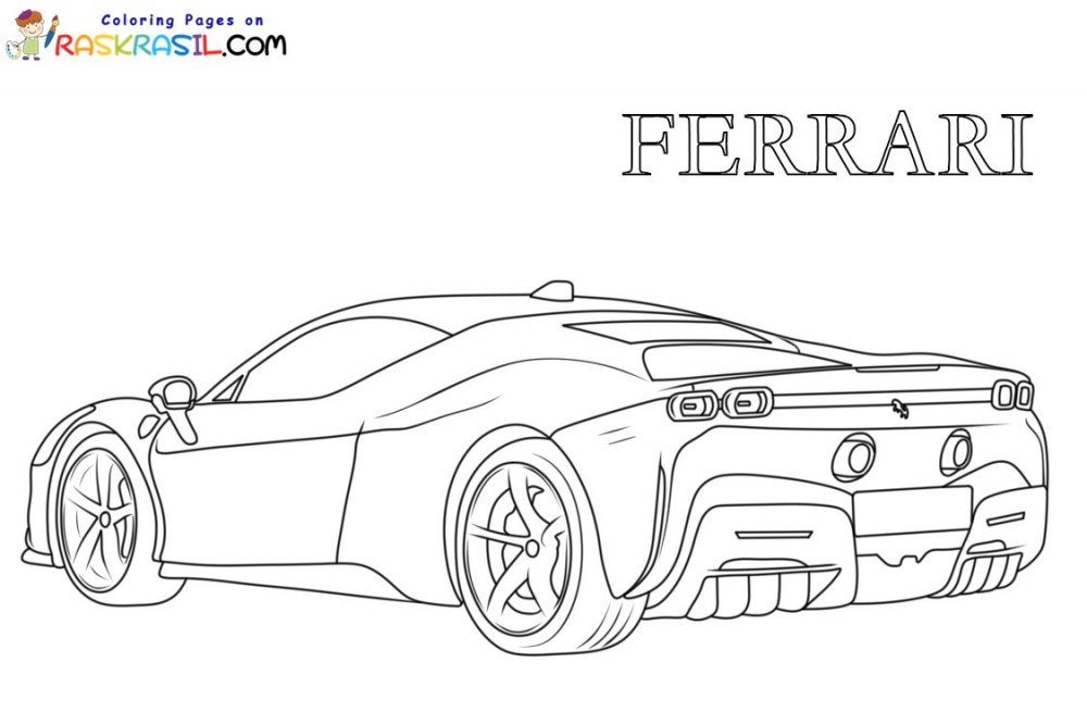 Ferrari Testarossa раскраска