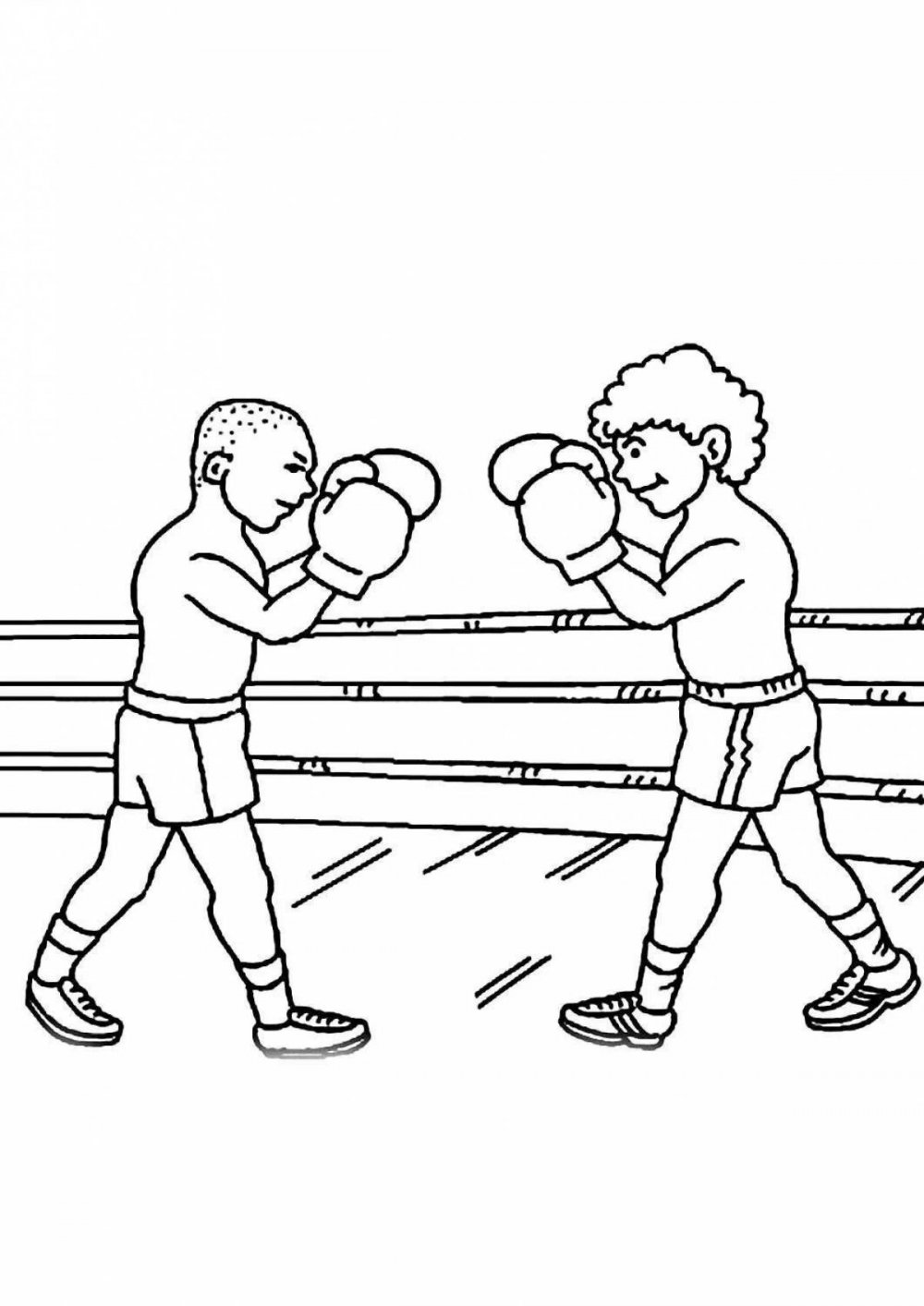 Раскраска боксера для детей