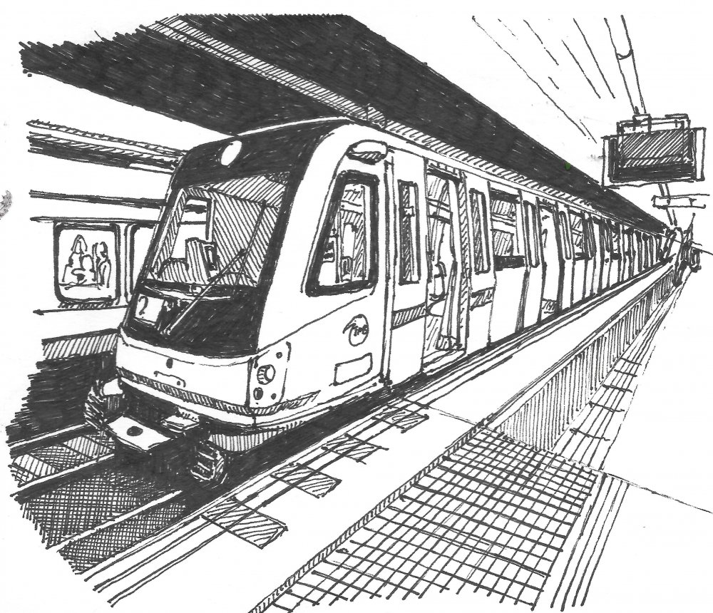 Черно белая станция метро