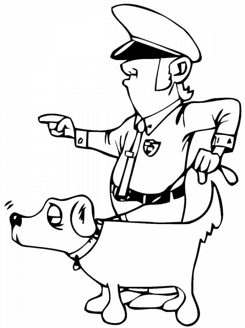 Полицейский с собакой рисунок