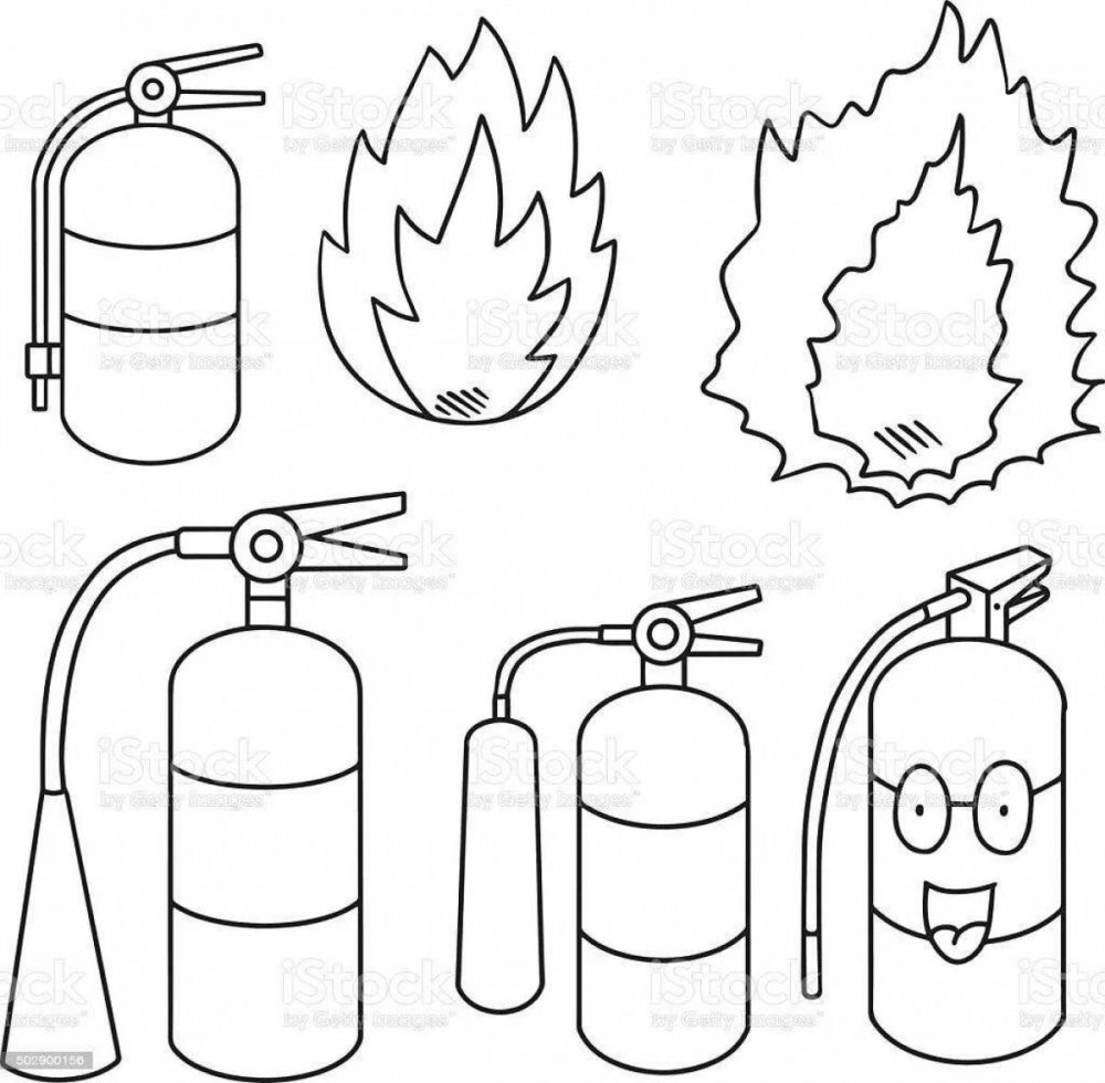 Раскраска противопожарные предметы детям