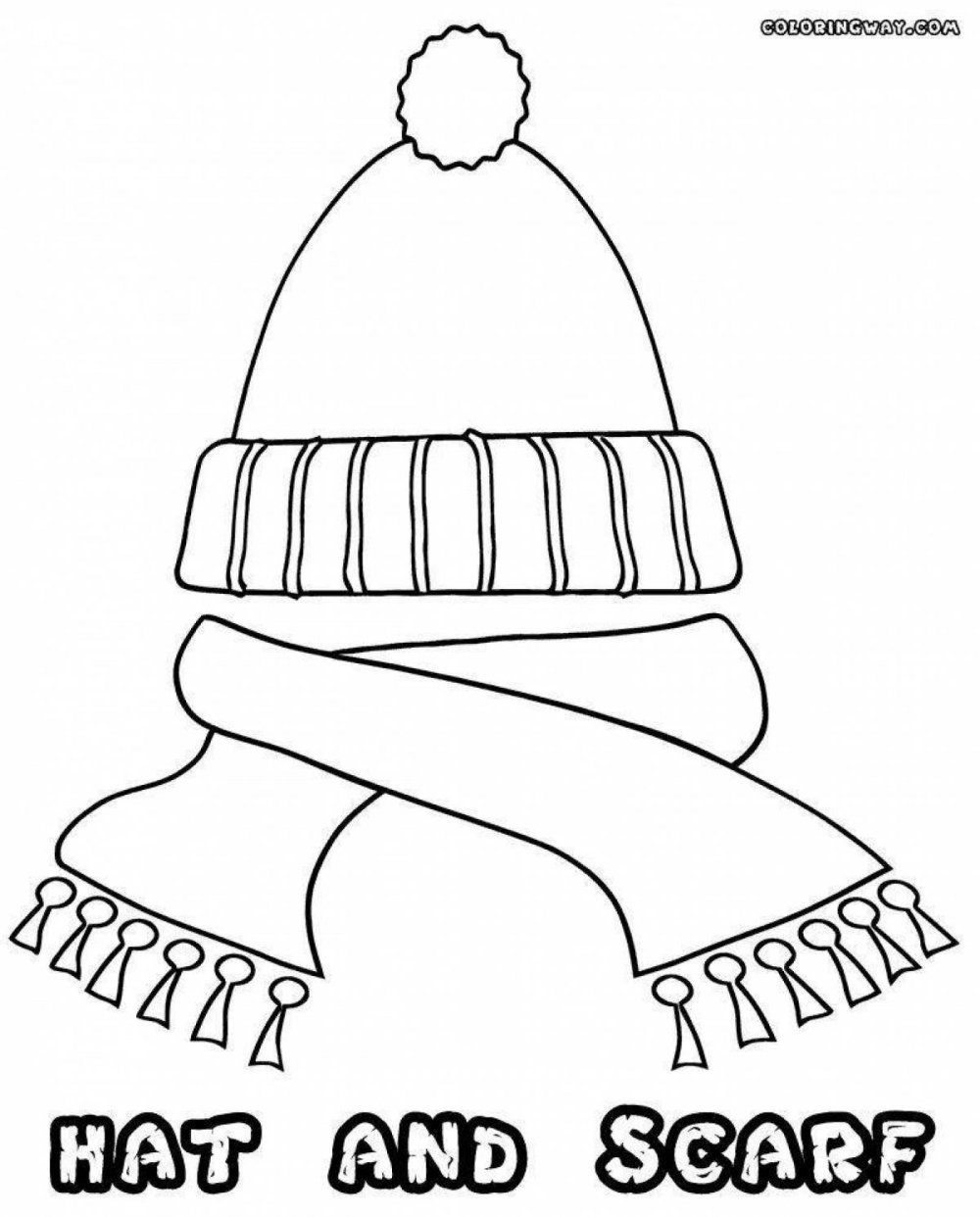 Раскраска зимняя шапочка