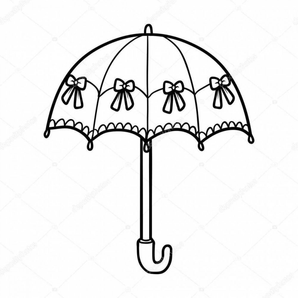 Раскраска большой и маленький зонт