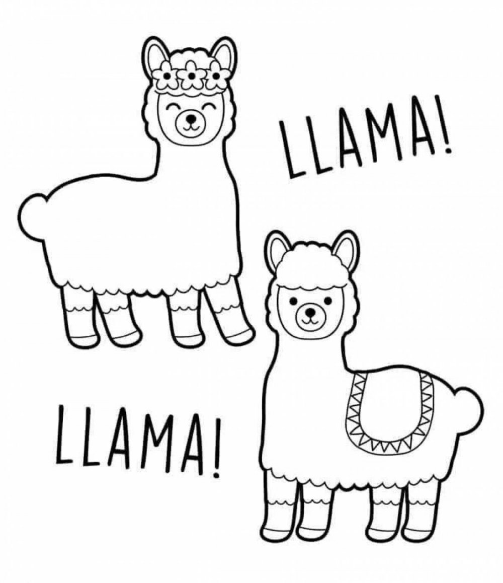 Раскраски для девочек лама