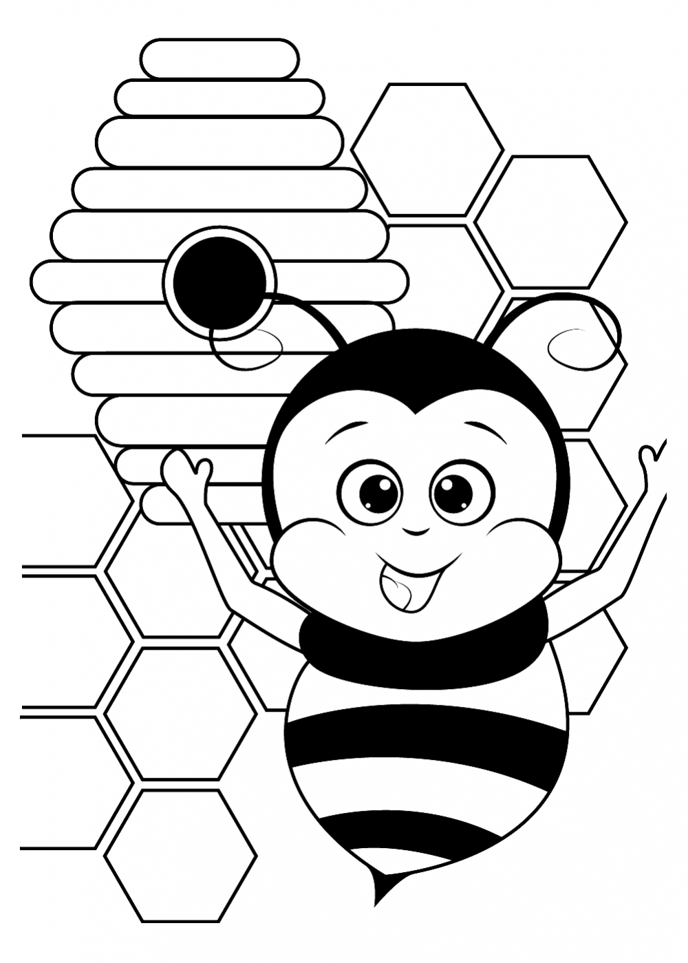 Пчёлки раскраски для детей много